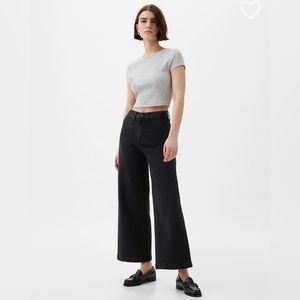 Gap High Rise Stride Wide Leg Ankle Jean